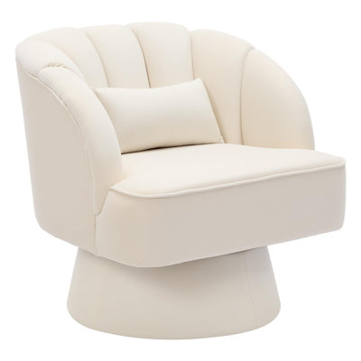 Swivel Barrel Accent Chair, 360° Rotating, Comfortable Round Club Armchair