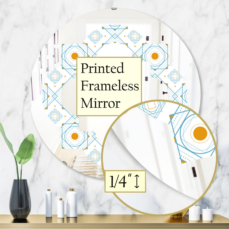 Miroir mural sans cadre quadrilobe moderne &, H 31,5 po x l po