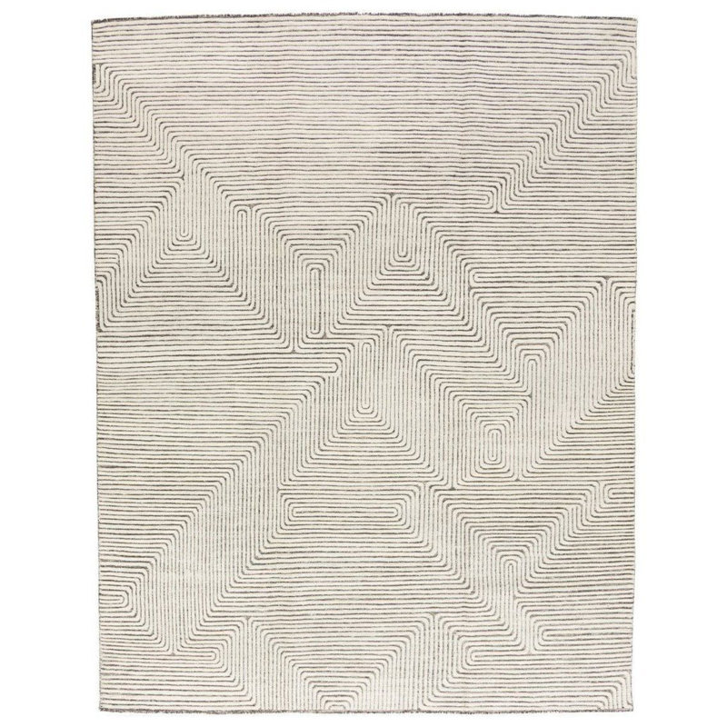 Plateau Hand Knotted Abstract Area Rug, Rectangle 8' x 10'