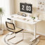 Bureau électrique Inbox Zero Ozia 55 po x 24 po avec contrôleur mémoire, blanc DESK-AGH-4E2B-28-203998147