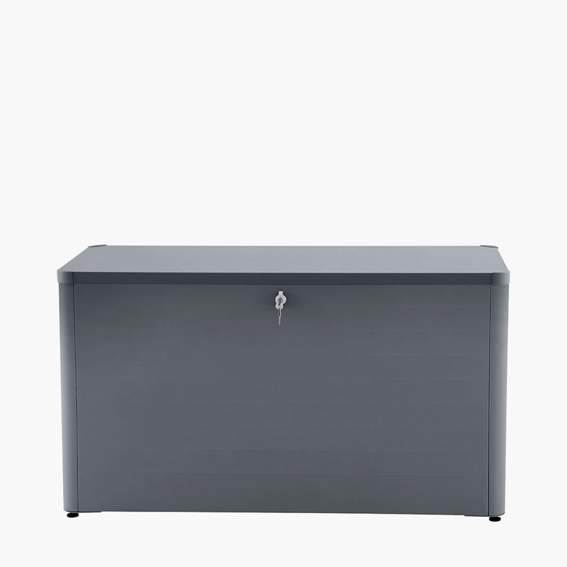 Chalandra Galvanised Steel Lockable Deck Box with Wheels, Grey