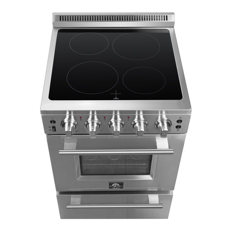 Cuisinière électrique autoportante 24 pouces Loiano, 6 éléments, 6 000 W, 2,3 pieds cubes avec tiroir de rangement