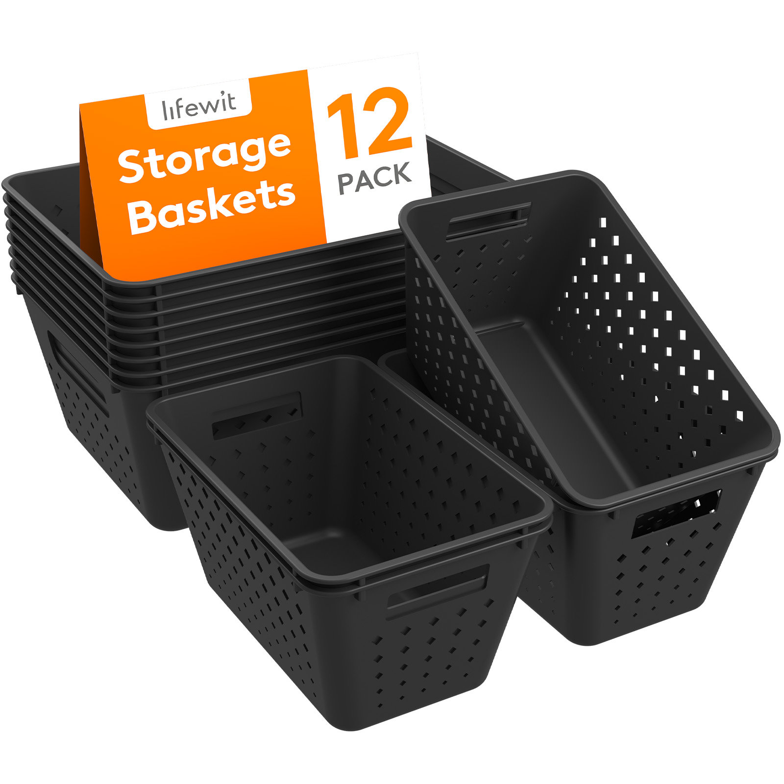 Lifewit Plastic Storage Basket, 7 Pack Stackable Storage Bins For ...