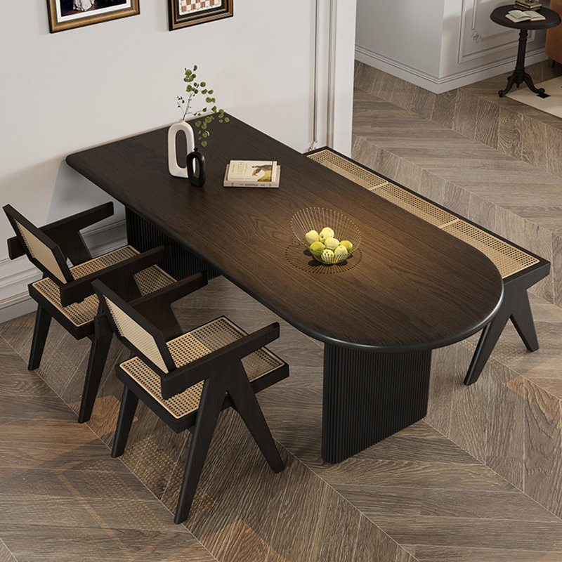 Healthy and natural solid wood table set, 29.52"H x 55.11"L x 27.55"W