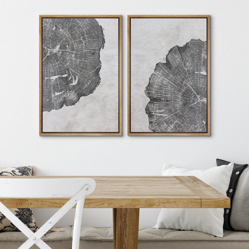 Motif d'anneau d'arbre rustique, illustrations, art moderne, décor contemporain, Encadré naturel, H 36 po x l 24 po