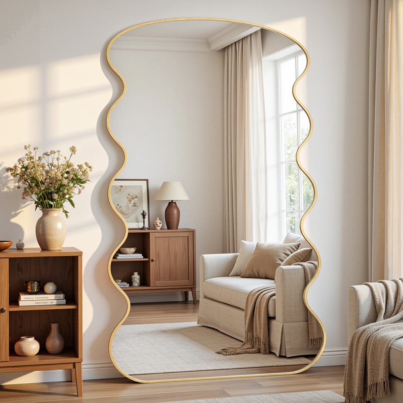 Miroir pleine longueur The Wave, Doré, 76 po x 44 po