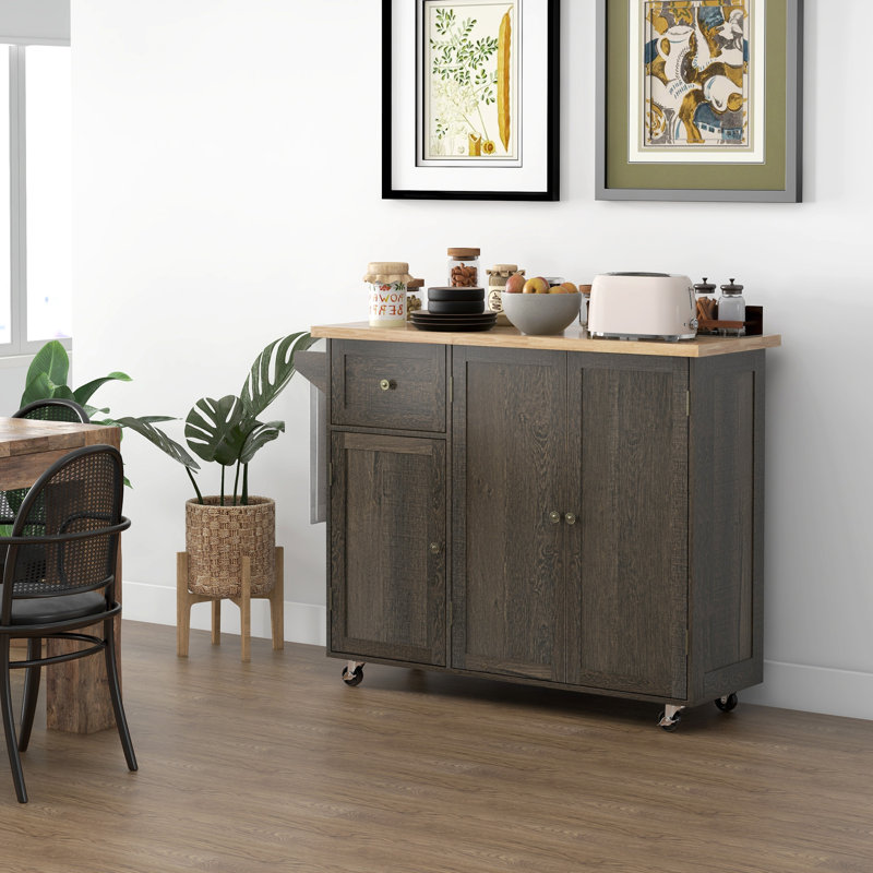Solution de rangement polyvalente en bois vieilli de style rustique, idéale pour les cuisines occupées