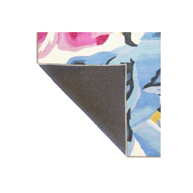 Tapis rose lavable à la machine, Sous-tapis carré 3 pi 3 po inclus