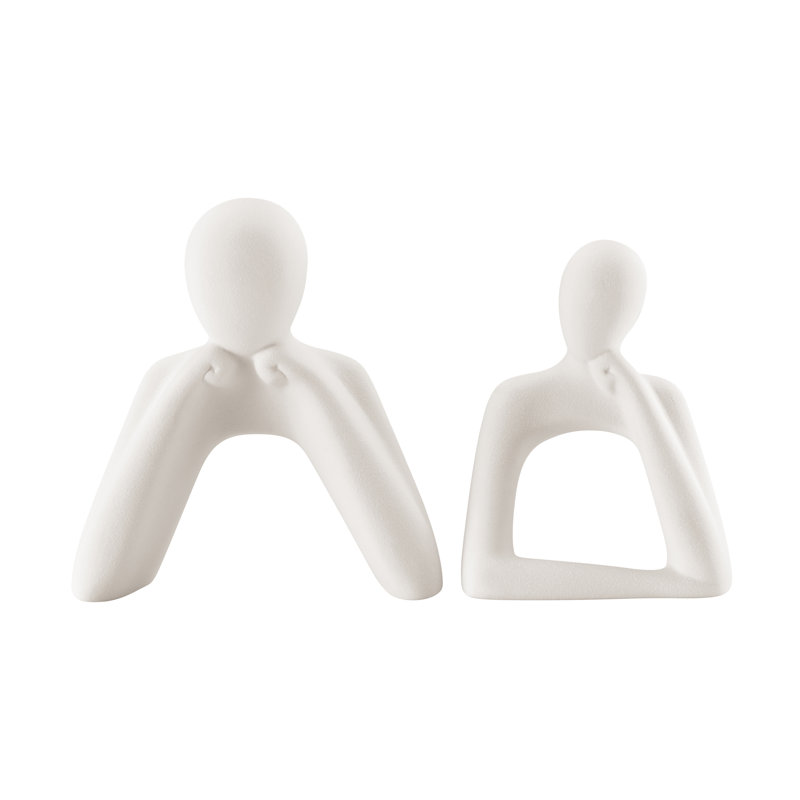 Leiona 2-Piece Matte Ceramic Couple Sculpture Set