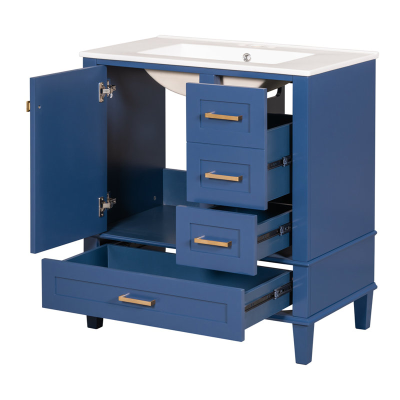 Meuble-lavabo 30 po, Bleu