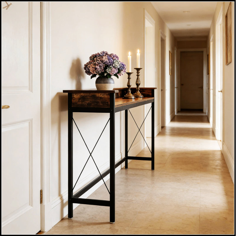 Couch Table With Electrical Outlet And USB Ports, Console And Bedside Table For Convenient Charging And Storage