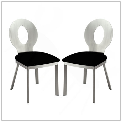 Ensemble de 2 chaises d'appoint en microfibre et en métal avec coussins en mousse confortables, conception élégante pour les intérieurs modernes