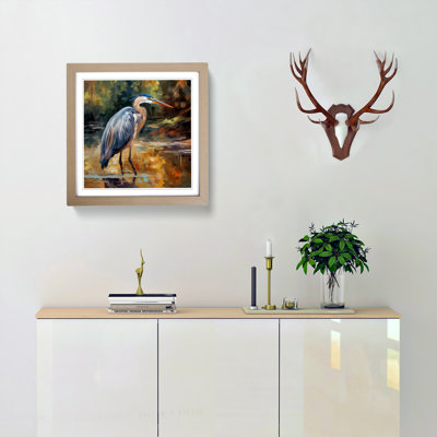 Heron Neo-Impressionism - Framed Print