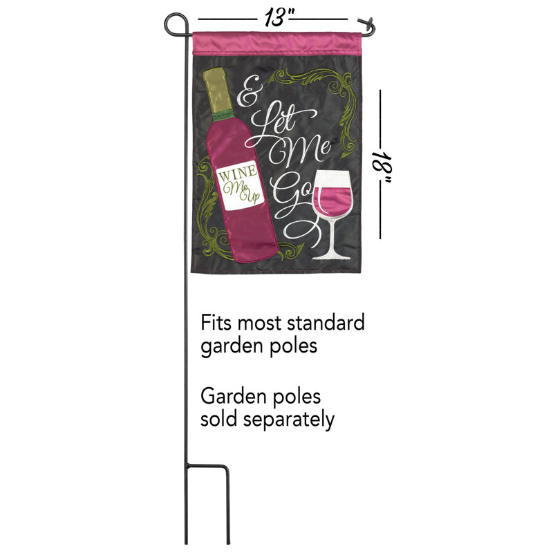Drapeau de maison en polyester 2 faces Wine Me Up, 18 po x 13 po