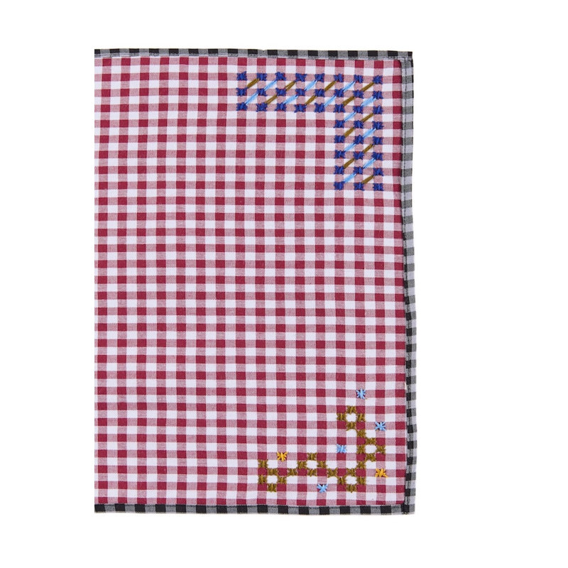 Ensemble de table brodé S/2 Estrellas, Bourgogne