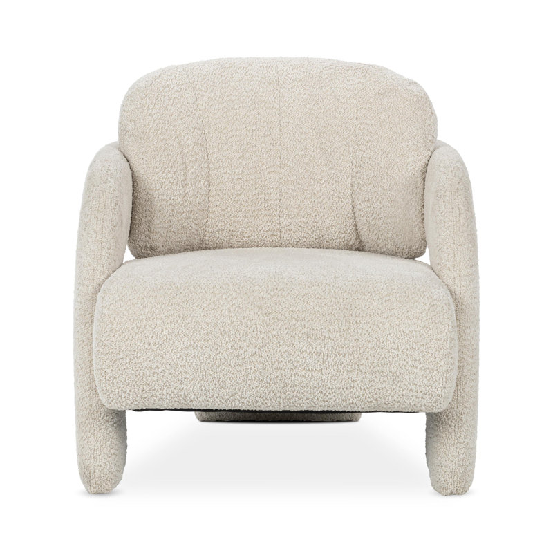 Salino Upholstered Fabric Lounge Accent Chair, Natural Polyester