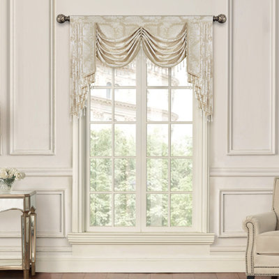 Damask Window Valance in Beige