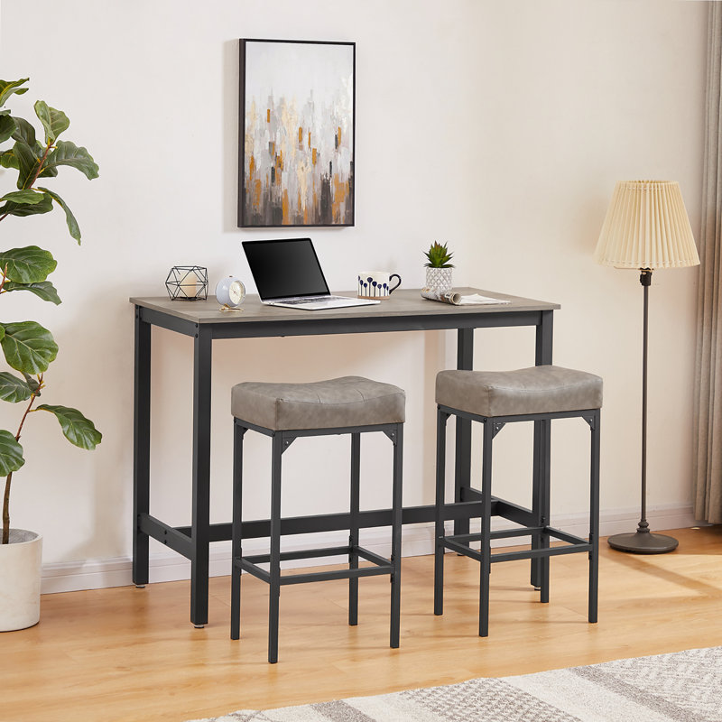 Tabouret de bar Kasey-Leigh, Gris, Noir