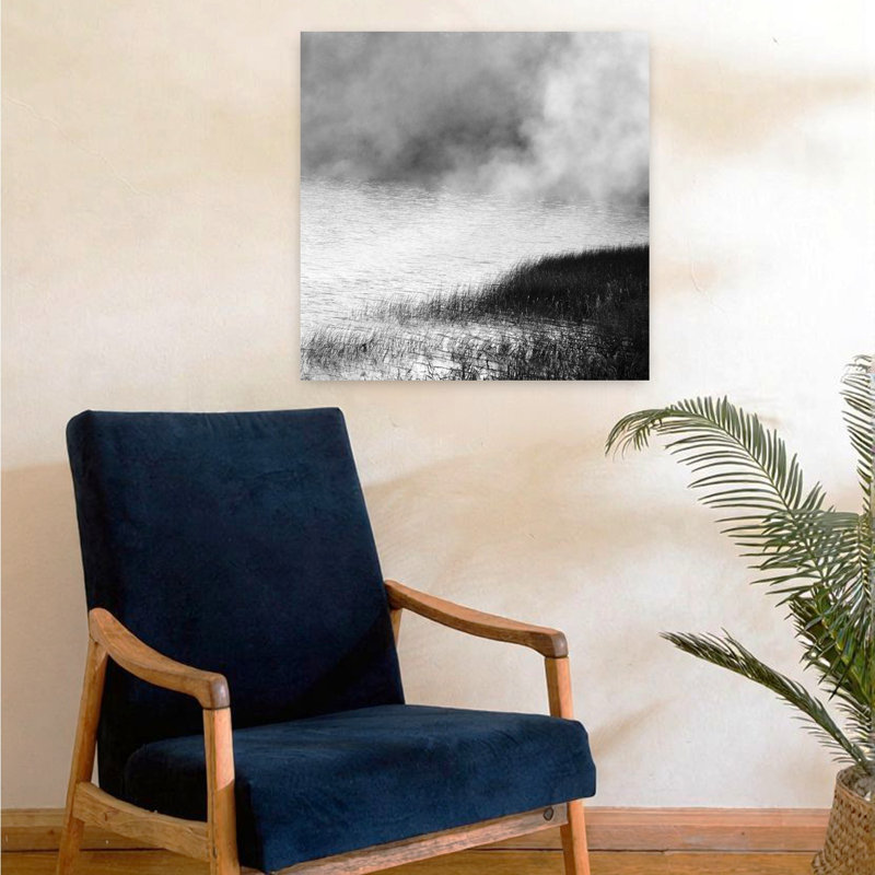 «Riis - Lake in Fog», art mural côtier abstrait, H 24 po x l 24 po