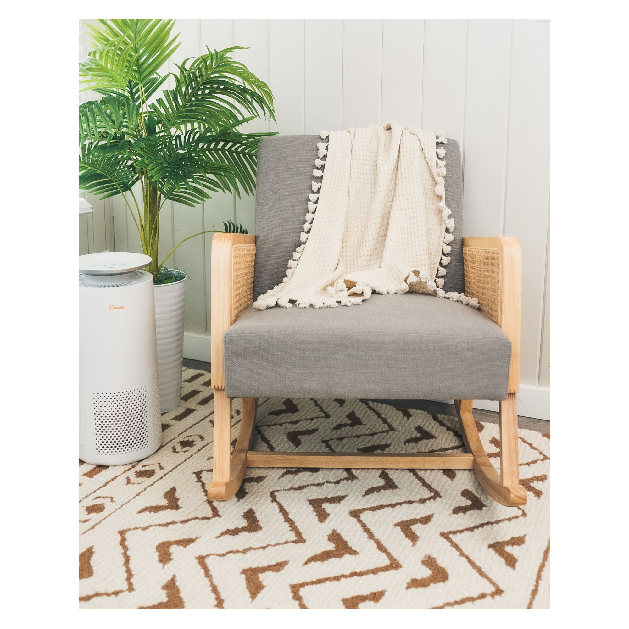  Cream 100% Cotton Muslin Baby Blanket, 36"x36", For Baby Nursery or Stroller by Crane Baby