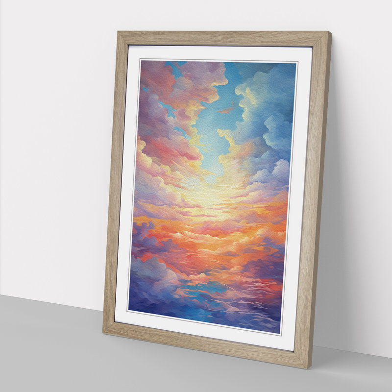 Single Picture Frame Print on Wood, Oak Framed, 34cm H x 25cm W