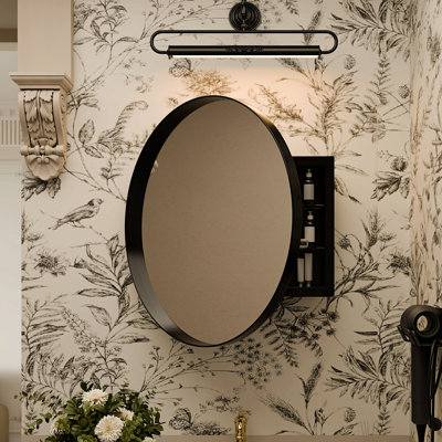 Armoire à pharmacie 23,6 pouces à fixation en surface avec miroir et tablettes réglables