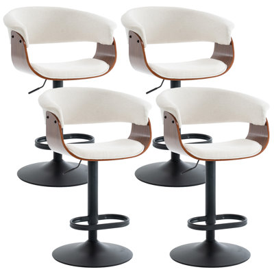 Adjustable Height Bar Stools With Fabric Seat Swivel Stool With Backrest For Kitchen Island, Bar, Home Pub​​