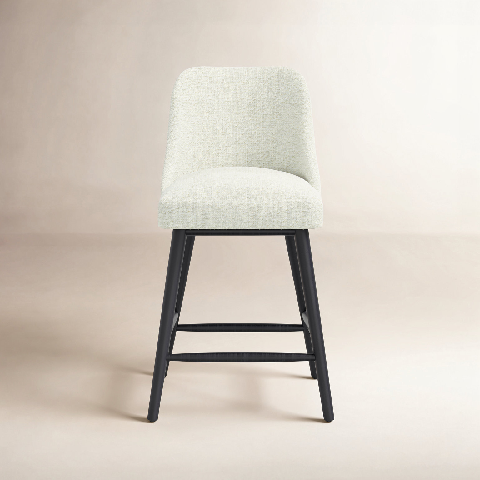 Gallie Bar and Counter Stool, Counter Stool (27” Seat Height), Black, Classic Snow Boucle