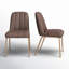 Pepperidge Linen Blend Metal Side Chair in Brown