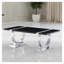 Ensemble de salon de luxe de style contemporain 3 pièces, 1 table basse, 1 table de bout, 1 table de canapé, base en tréteaux, finition noire et dorée-1384218301