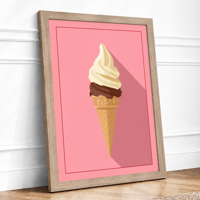 Swirled Sweetness Minimalist - Framed Print, A2 - 59.4 x 42.0 cm, Oak