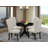 5 Piece Kitchen Table Set for 4 Includes a Round Dining Room Table with Pedestal and 4 Dark Khaki Linen Fabric Parsons Dining Chairs, Mahogany-807093060-806940742-806940741