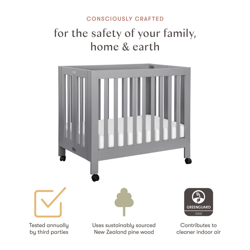 Origami Mini Portable Crib, Gray