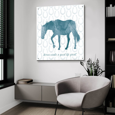 Art mural en verre épique «Horse Great» par Erin Clark, 12 po x 12 po