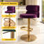 Tabouret de bar et tabouret de bar pivotant à 360 ° Giacamo avec dossier bas et base en acier inoxydable (ensemble de 1)-427771330-429582784-430837355