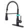 Single Handle Pull-Down Spring Neck Sprayer Kitchen Faucet with Deck Plate