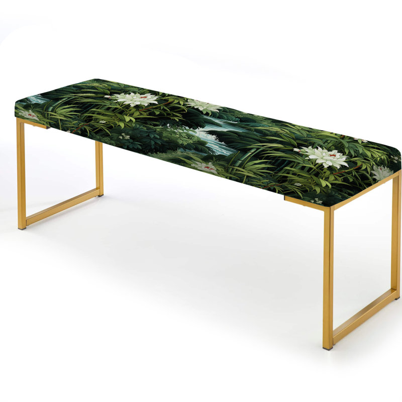 Banc oriental rembourré or, Bamboo Forest Allure