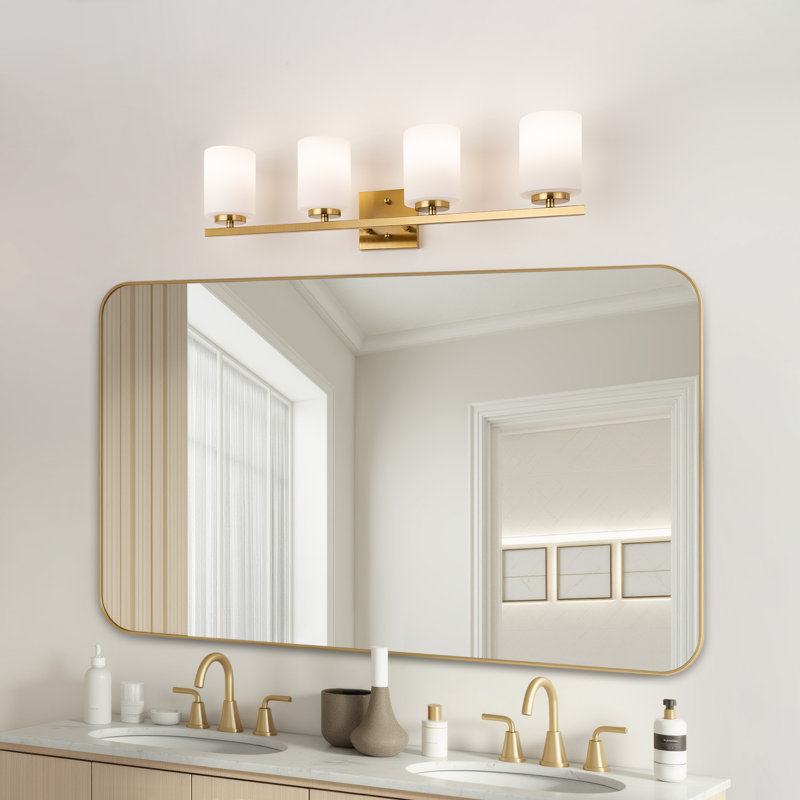 Éclairage pour meuble-lavabo à intensité variable Ellysen, 4, Or brossé