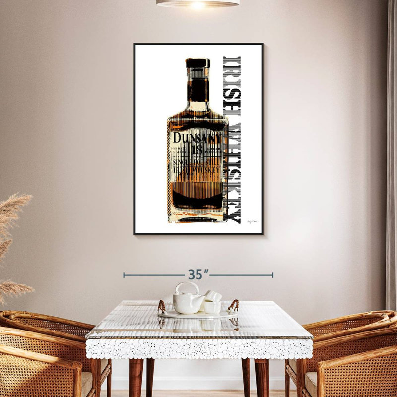 Whisky irlandais, 31 po x 46 po, Cadre flottant noir