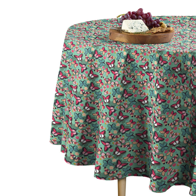 Youngblood Geometric Round Tablecloth, 84" L x 84" W