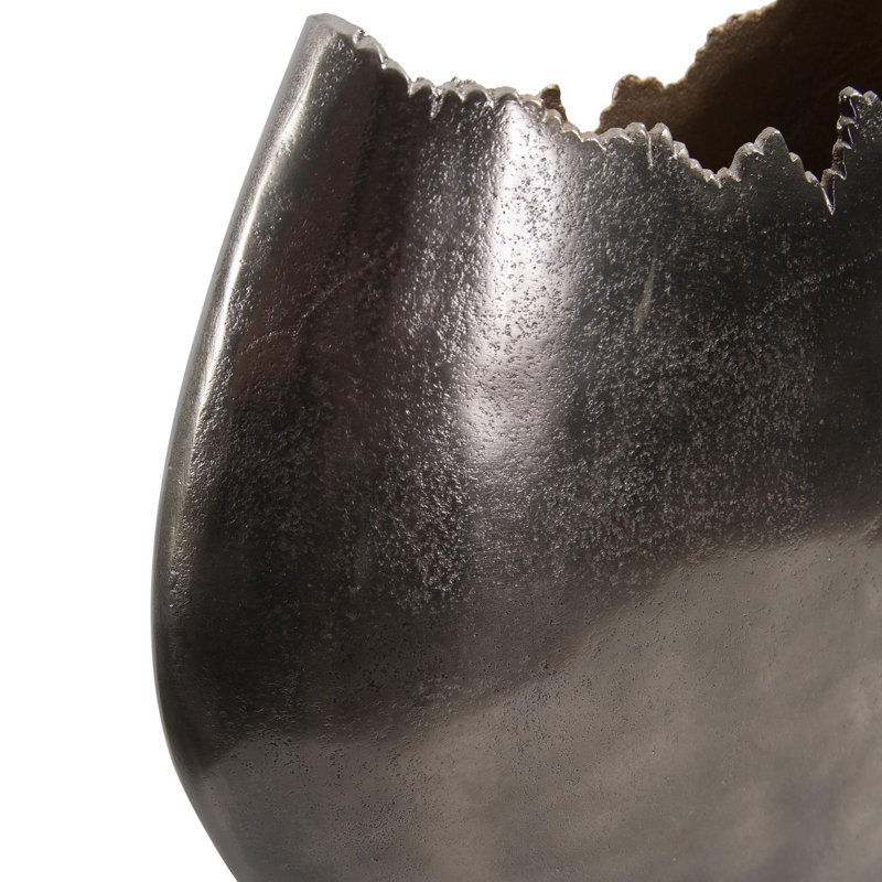 Baniff Jagged Edged Disc Vase- Medium, 13" H x 15.5" W x 5" D