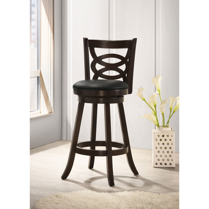 Blevice Wood Swivel Bar Stool Cappuccino, Bar Stool (29.25" Seat Height)