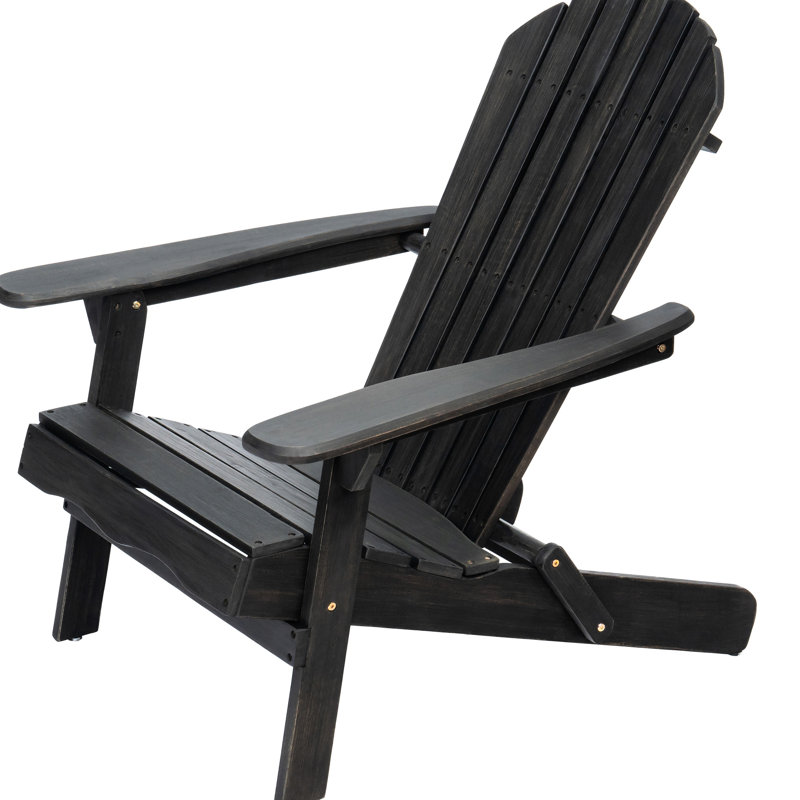 Foldable Dark Gray Wood Chair - For Rustic Outdoor Ambiance Gray, With Flair, Dark Gray, Dark Gray