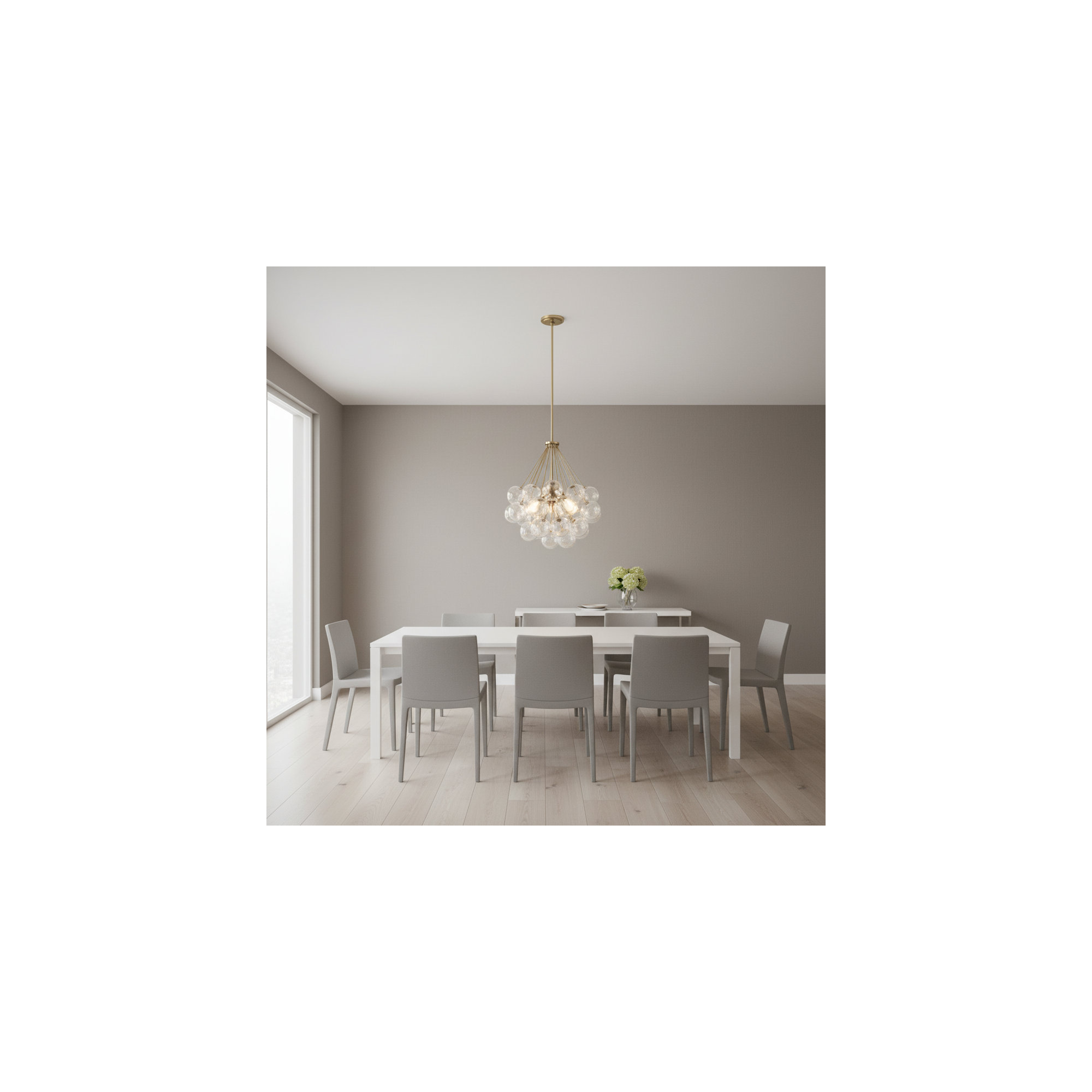 Logan 3 - Light Metal Dimmable Sphere Chandelier, Satin Bronze