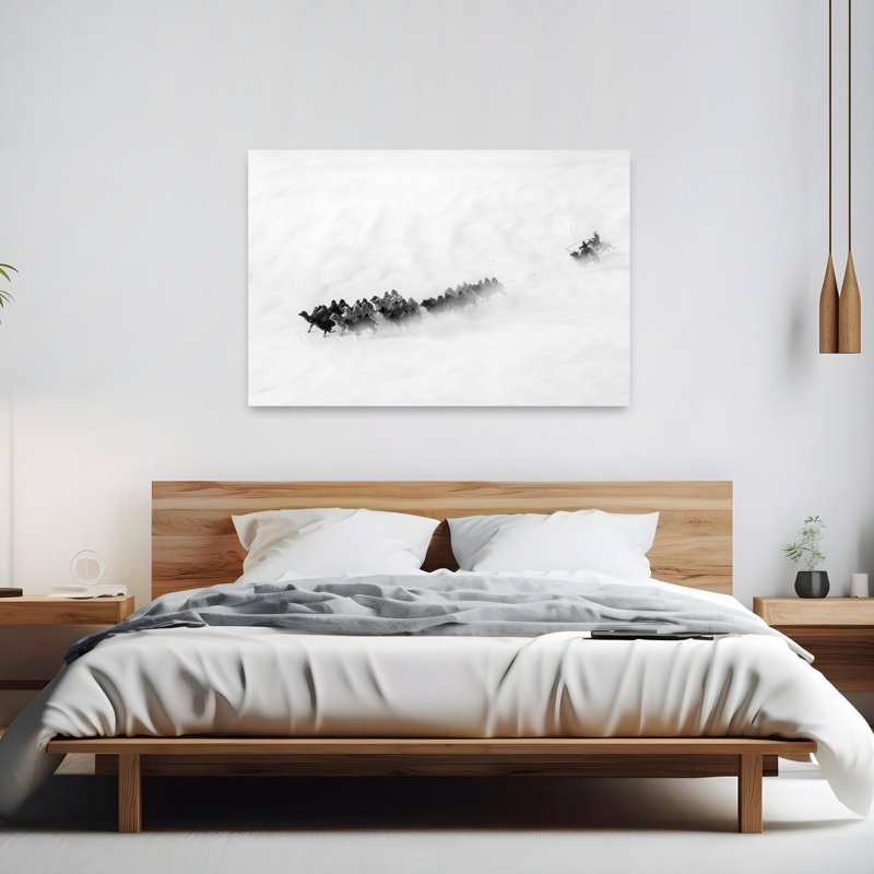 " Desert Caravan Rush Dramatic Abstract Contemporary Landscape Nature Wall Art Print " Print, H 40 po x l 60 po
