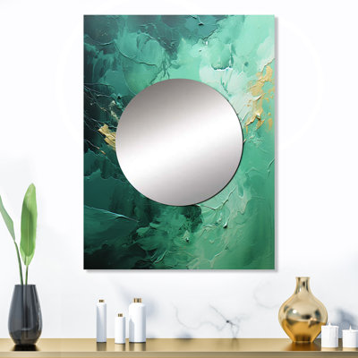 Emerald Euphoria I - Abstract Landscape Mirror Wall Decor MTMIR69353