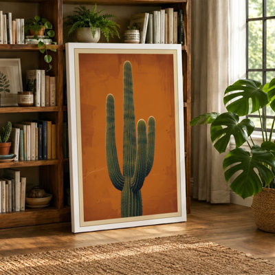 Saguaro Stand Minimalist - Wrapped Canvas