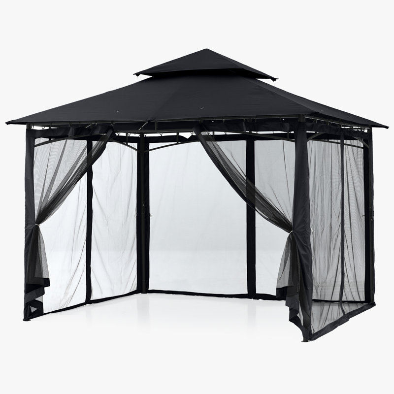 Steel Patio The Soft Roof Gazebos, Black, 11 Ft. W x 11 Ft.