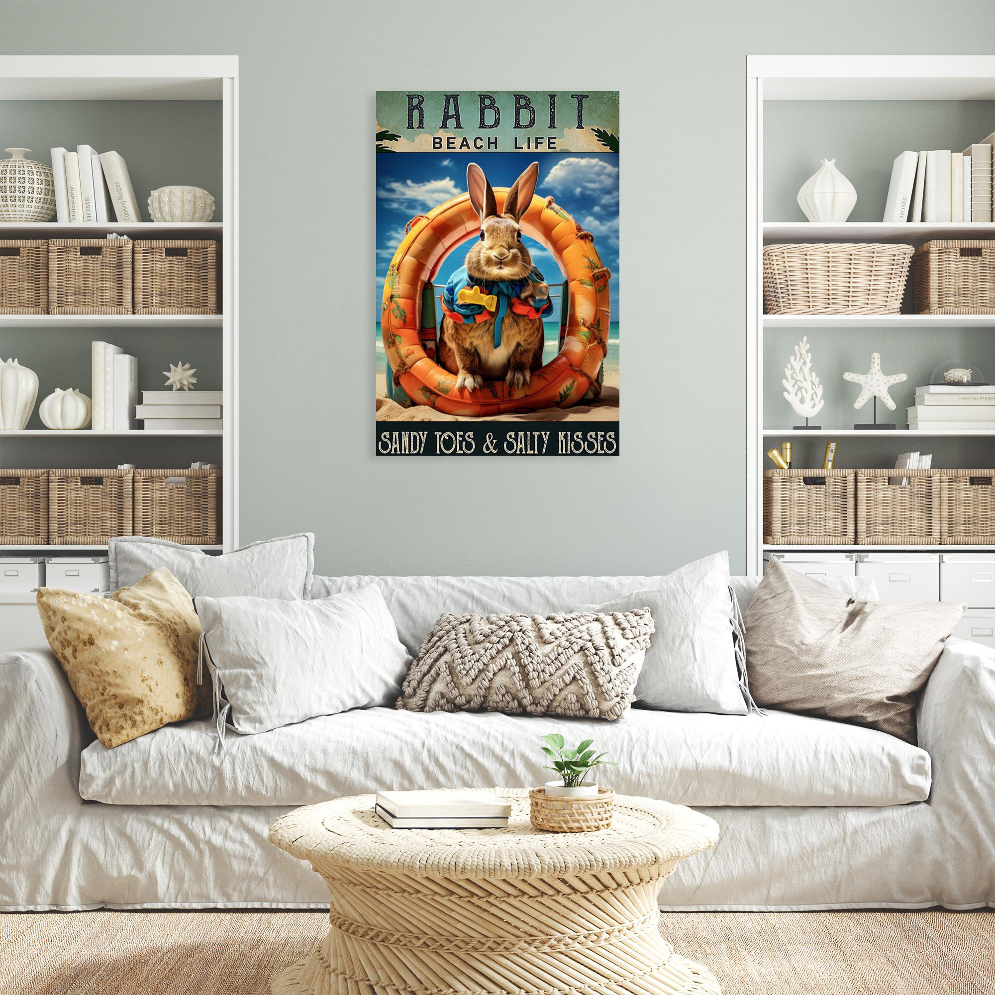 Trinx Rabbit Beach Life - 1 Piece Rectangle Graphic Art Rabbit Beach ...