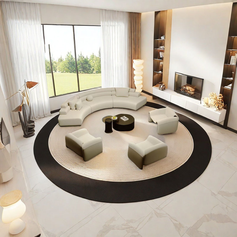 Semi-circular arc  negotiating sofa